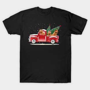 Christmas Truck Pick Up Tree Funny Dog Lover T-Shirt